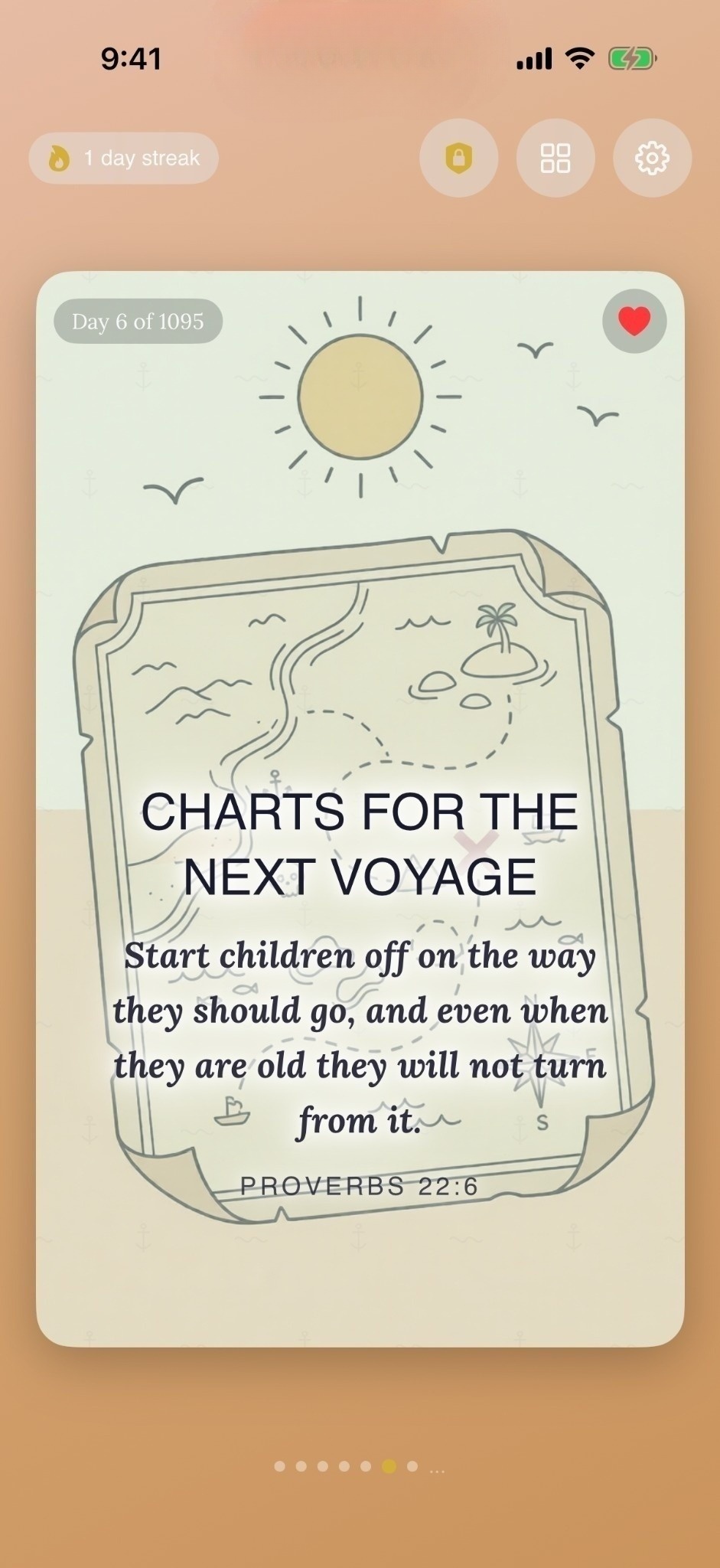Hand-illustrated devotional card in Harbor & Cross